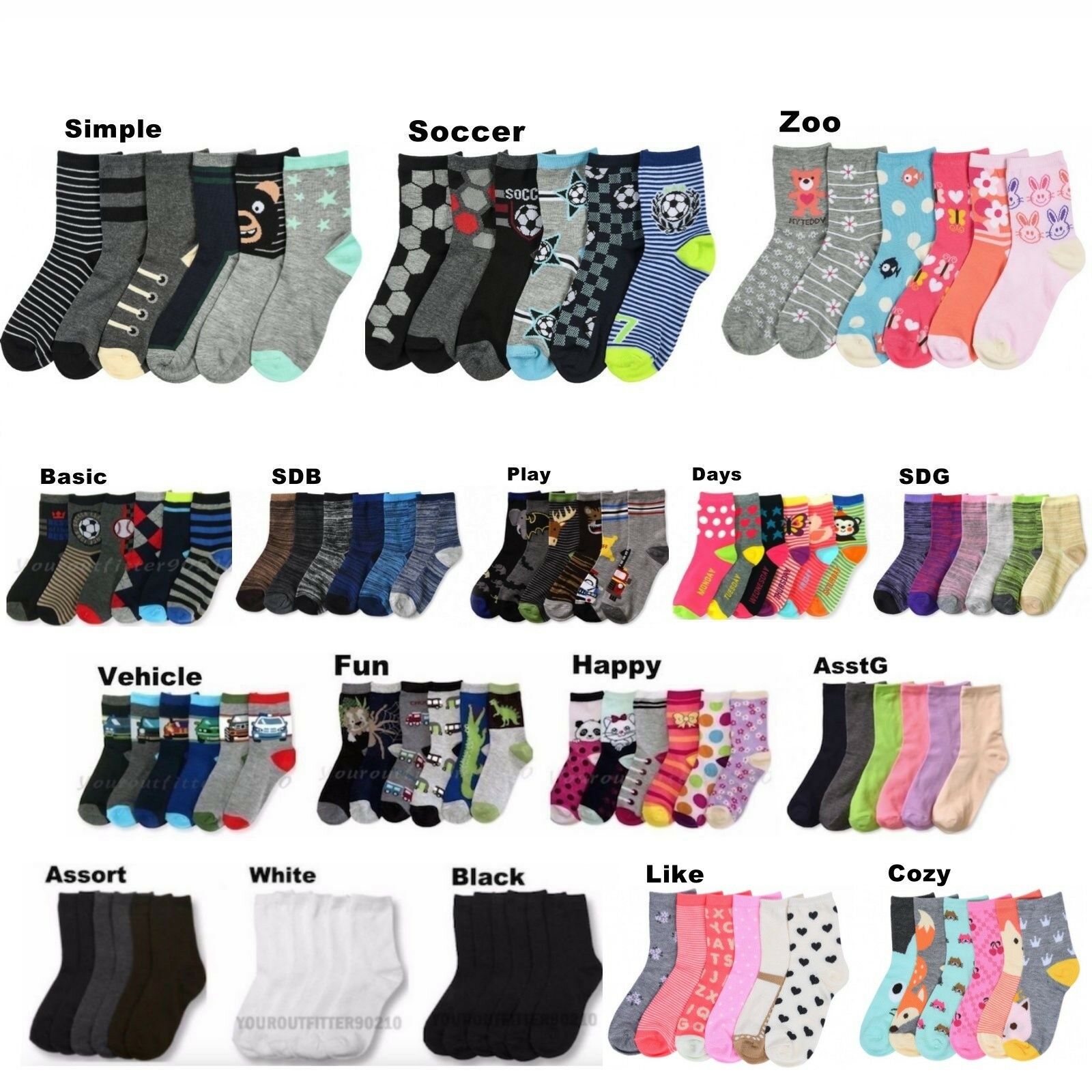 Boy Girl Crew Ankle Socks Lot Casual 0-12 2-3 4-6 6-8 Baby Toddler Kids