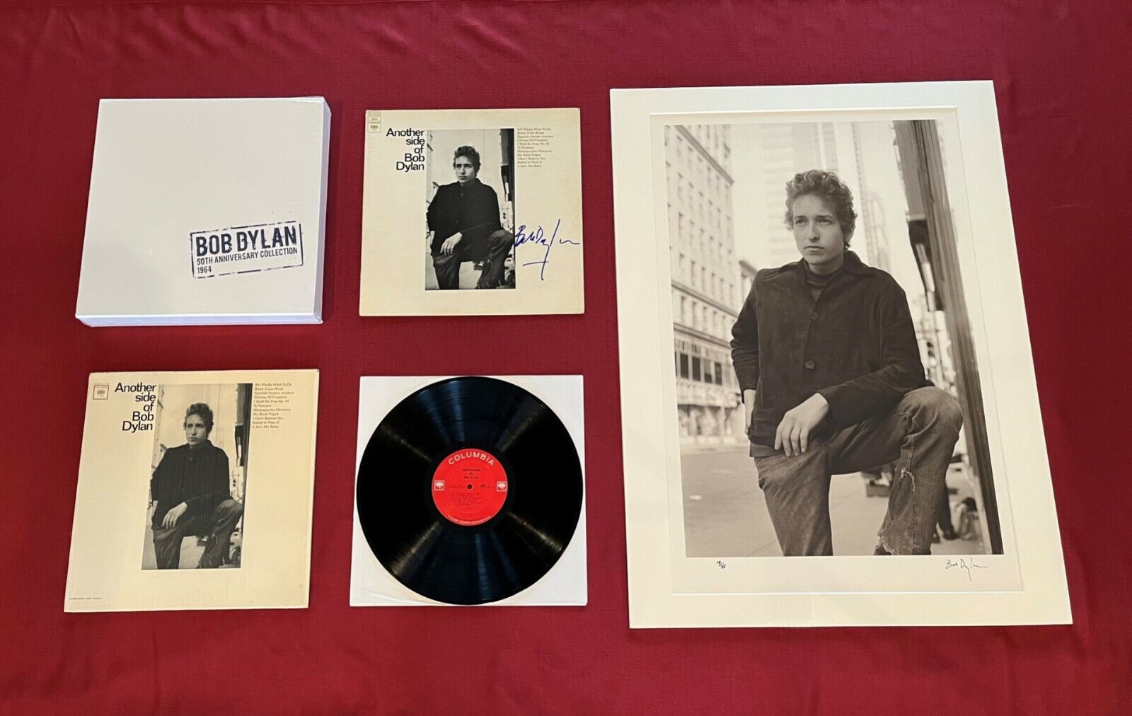 "another Side Of Bob Dylan":  Signed Lp & Print + Embossed Labels Lp + Box Set