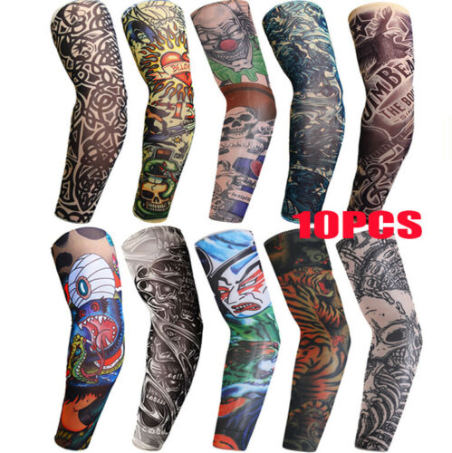 10pcs Tattoo Cooling Arm Sleeves Cover Basketball Golf Sport Uv Sun Protection
