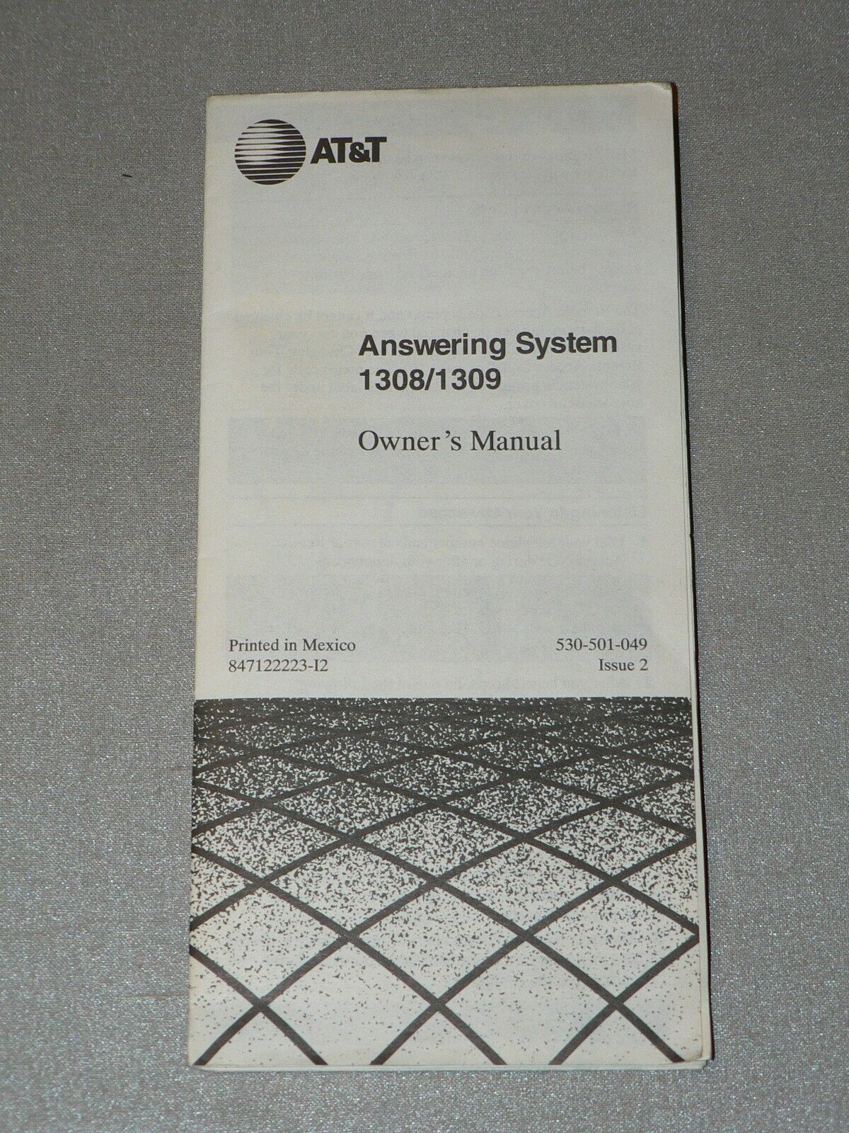 At&t  Owner's Manual For 1308/1309 Answering System Machine  New
